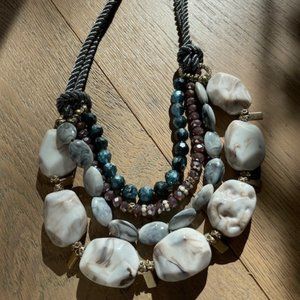 Stone multi strand necklace